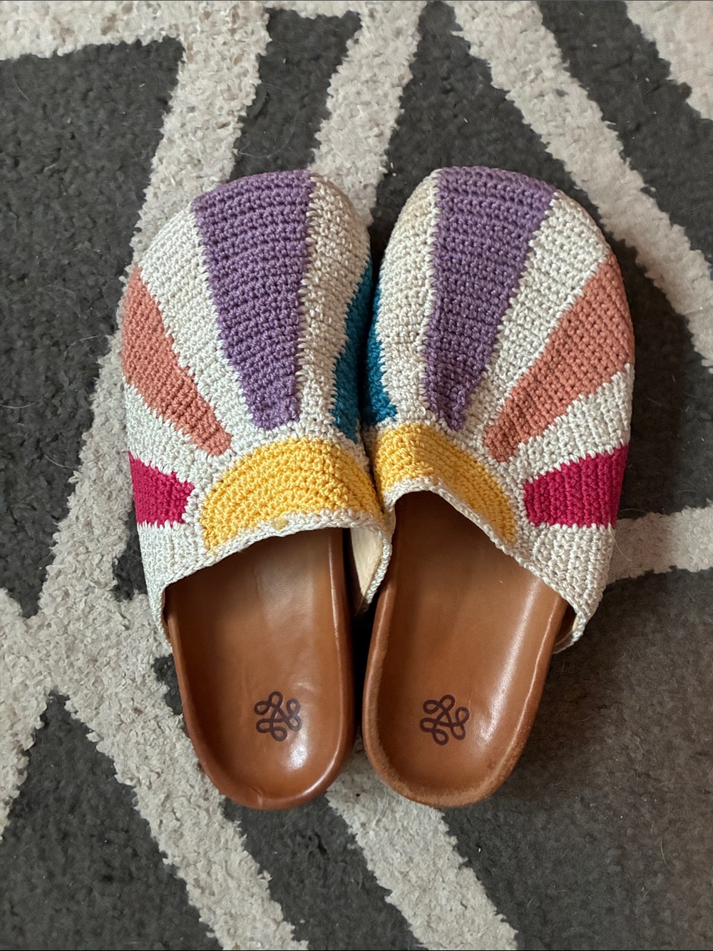 The Sak Handwoven Multicolor Crochet Mule Slides - Women